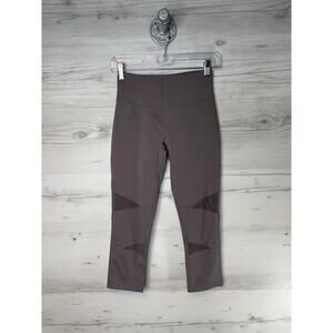 Yummie Leggings Womens XS Gray High Rise Mesh Panel‎ Cropped Yoga Activewear